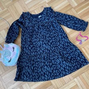 Gap toddler corduroy black/blue print dress